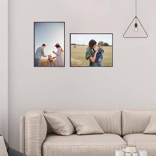 Vista 102 de Marco de fotos de 4 x 6 pulgadas, color dorado mate, moderno, simple, delgado, de aluminio, con vidrio real HD, pantalla para collage de mesa