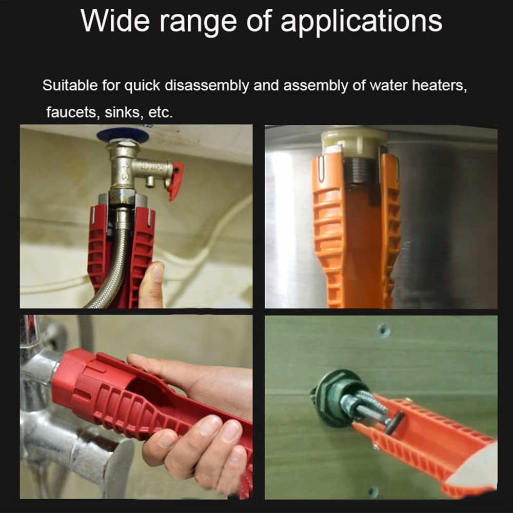 Duories Sink Key Tap Wrench Multifunctional Tap Sink Installer Key Plumbing Tools for Kitchen Bathroom Toilet Bowl Water Pipe Sanitary Repair Tools - Image 3