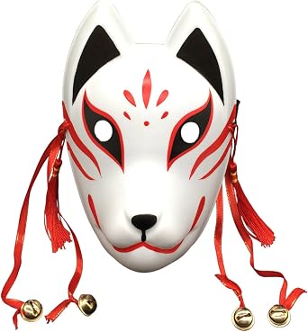 YangYong Fox Cosplay Mask for Masquerade Ball Party Halloween, Japanese Kitsune Kabuki Masks
