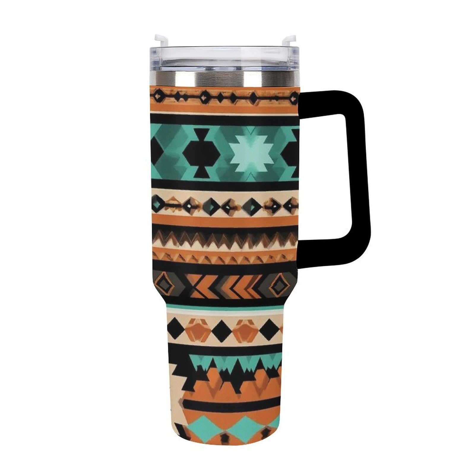 Tasse isotherme de voyage anti-fuite à motif tribal pour préserver vos boissons