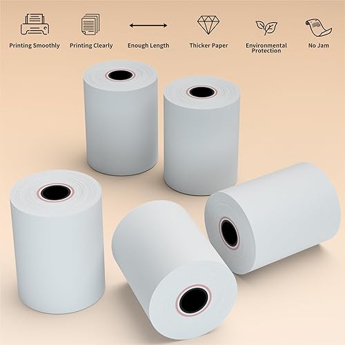 Miniatura 3 de Papel térmico de recibo de 2 14 pulgadas x 85 pies (50 rollos), rollos de papel de tarjeta de crédito térmicos, se adapta a impresora térmica POS de