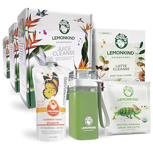 LEMONKIND Paquete de limpieza maestro adaptogénico para aliviar el estrés y quemar grasa de 6 días - 39 porciones