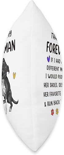 Miniatura 2 de Funny Pit Bull Dog Pittie Lover Gifts Dog Mom Forever Human - Divertida almohada negra Pitbull Mama para el día de la madre, 16 x 16 pulgadas,