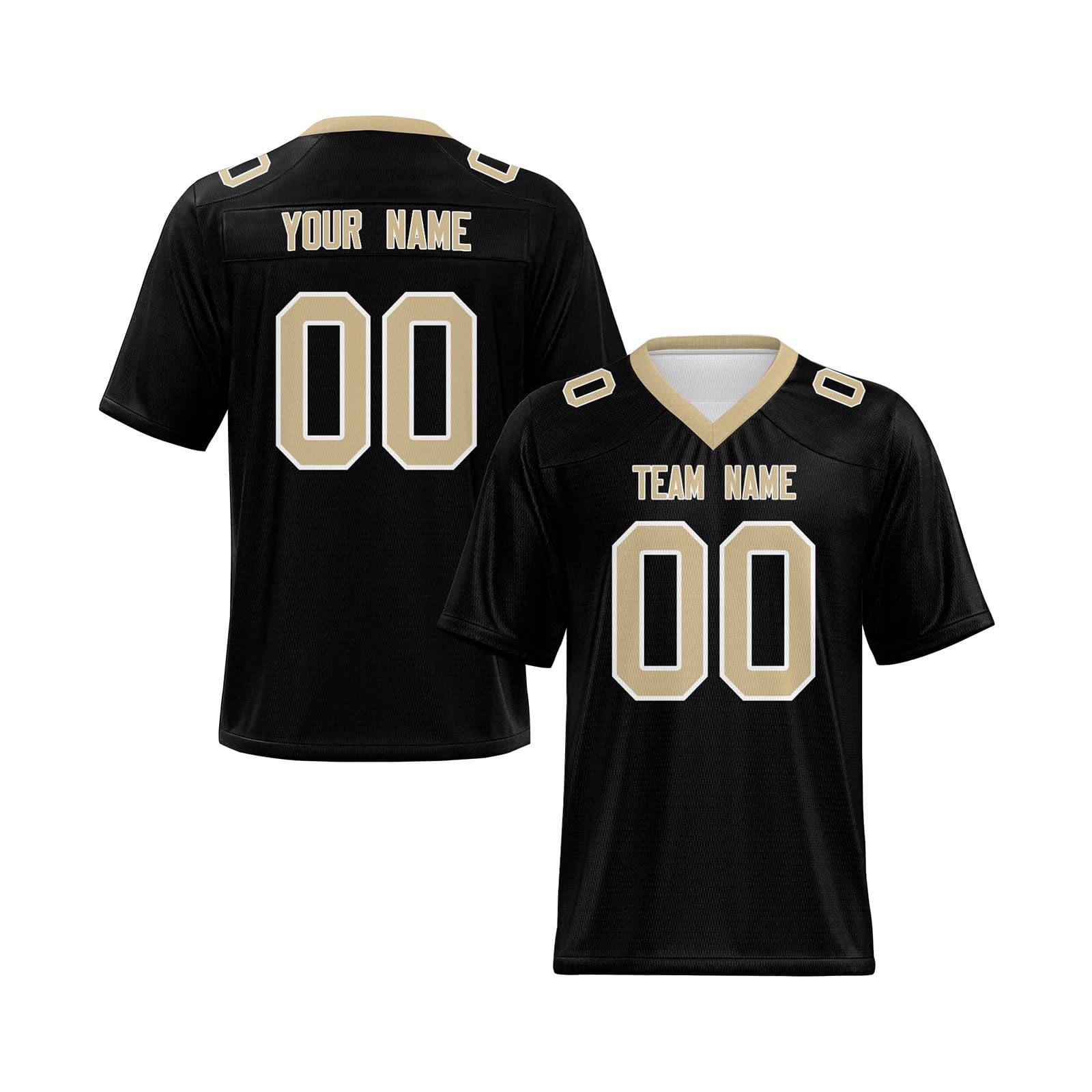Maglia da Football Americano Personalizzata - Manica Corta Asciugatura Rapida & Traspirante - Nome, Numero Personalizzabili - Taglie S-7XL per Uomo, Donna