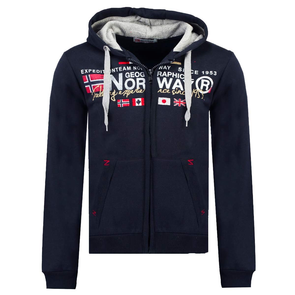Geographical Norwaymen's full zip fleece hoodie, galiator model. (s-xxxl), marine, s