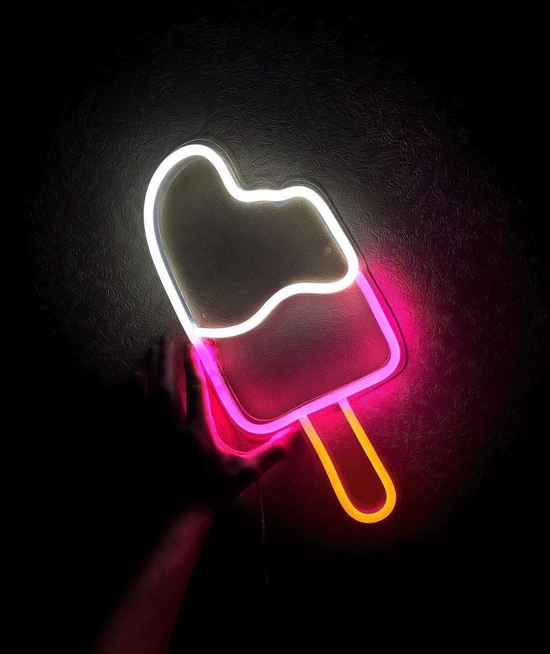TIVA Ice Cream neon Sign with Adapter (Popsicle Ice Cream)
