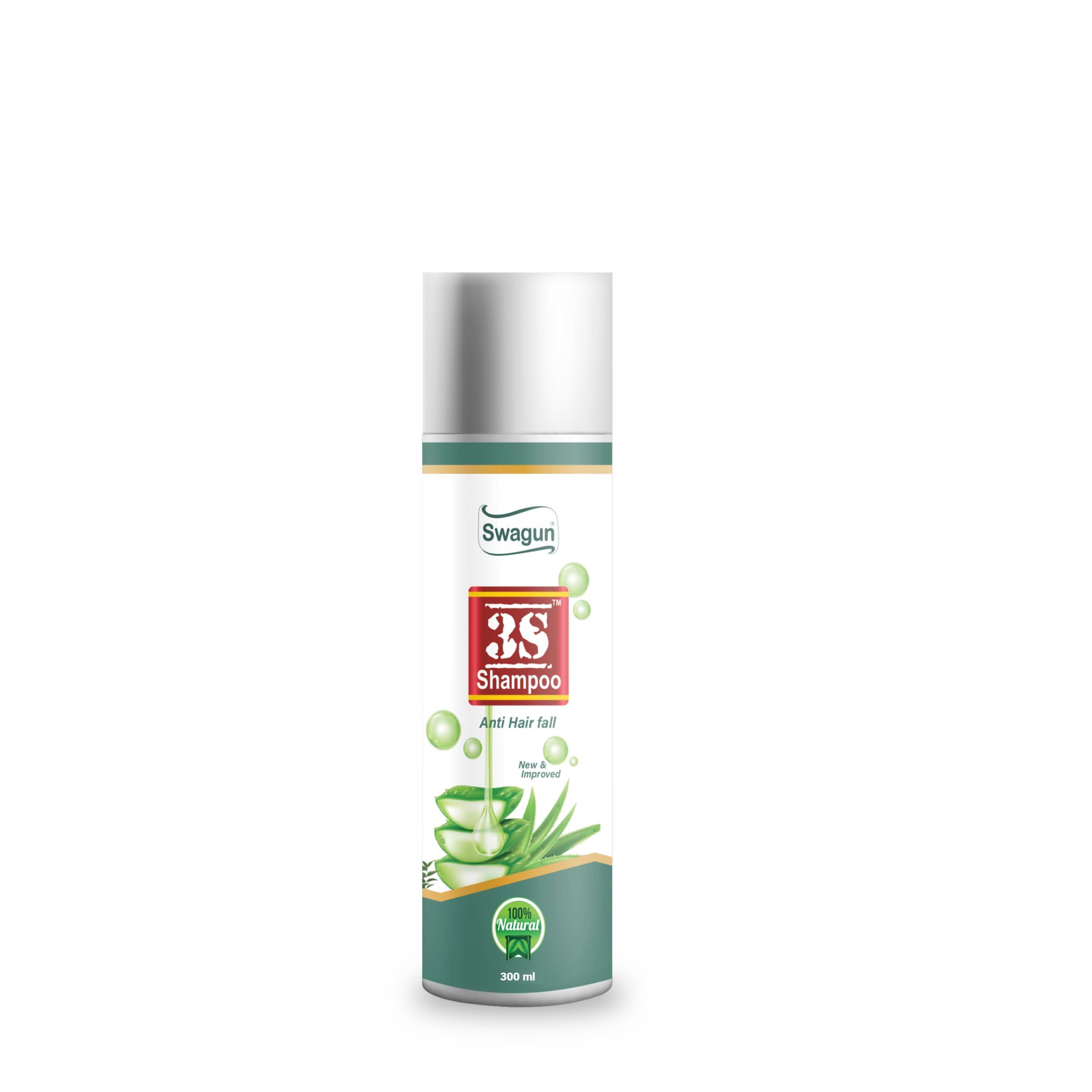 3S Ayurvedic Anti-Hair Fall Herbal Solution for Healthy Hair Growth | Swagun 3S Root Nourishing Aloevera, Amla or Neem Hair Fall Control Shampoo For Men & Women 300 ml| Pack Of 1-image-39