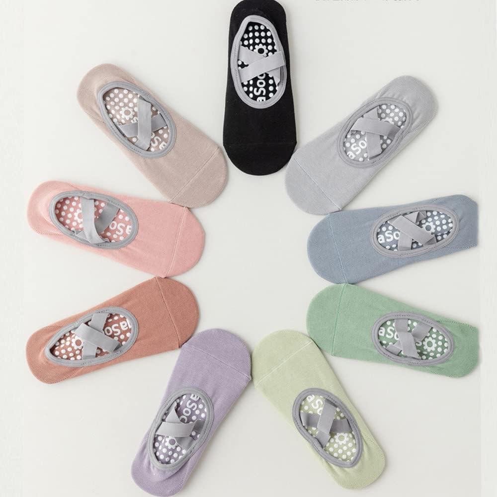 9Pairs Yoga Socks Women Non Slip Pilates Trainning Socks Beginner Suitable Anti Slip Protectable Sports Floor Socks