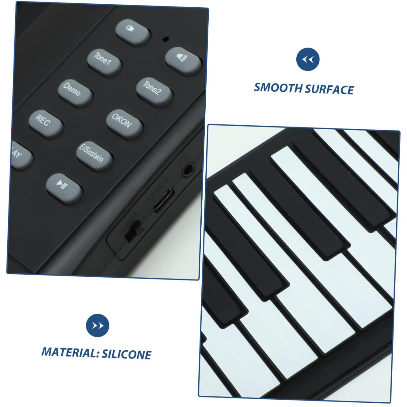 Didiseaon Pianoforte Elettronico Pieghevole Portatile 61 Tasti Altoparlante Integrato e Jack Cuffie, Tastiera Digitale Alimentazione a Batteria 1000 Mah Per Studio e Musica Ovunque