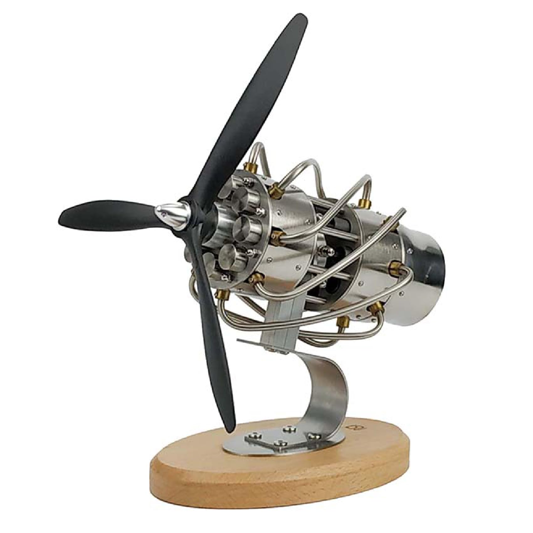 Engine Motor Model Kit, 16 Cylinders Swash Plate Hot-air Model, External Combustion Engine Physical Steam Heat Generator, for Science Education Toy Industrial Ornaments