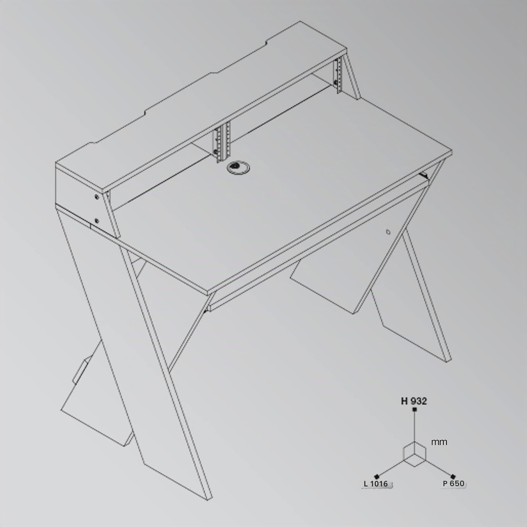 Glorious Sound Desk Compact Walnut - Station de travail de studio compacte au design intelligent avec grande surface de travail, compartiment à clavier coulissant