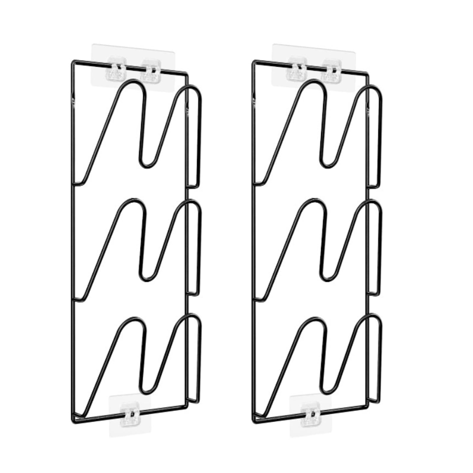 Buxuaaaa 2 Piece Space Efficient Lid Storage Rack Wall Mounted Steel Frame Organizers for Multiple Cookware Accessories Wall Mounted Pots Lid Holder