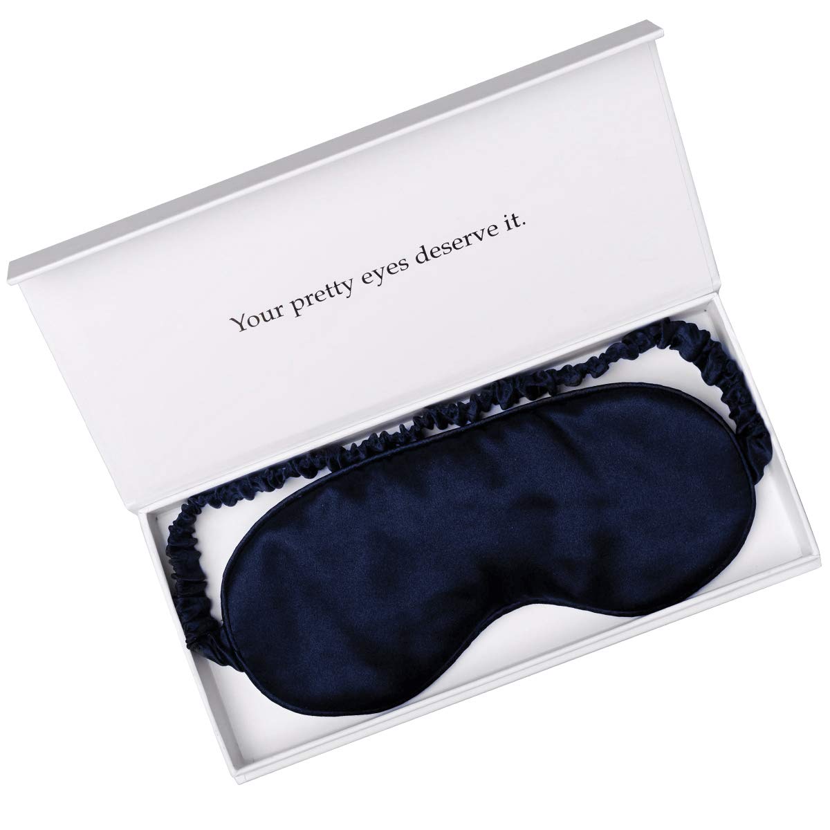 Silk Sleep Mask Light Blocking Luxury 100% Mulberry 19mm Silk Eye Mask Eye Cover Blindfold Ultra Soft Light & Comfy Anti Aging Skin Care with Travel Bag Gift Package: Deep Blue