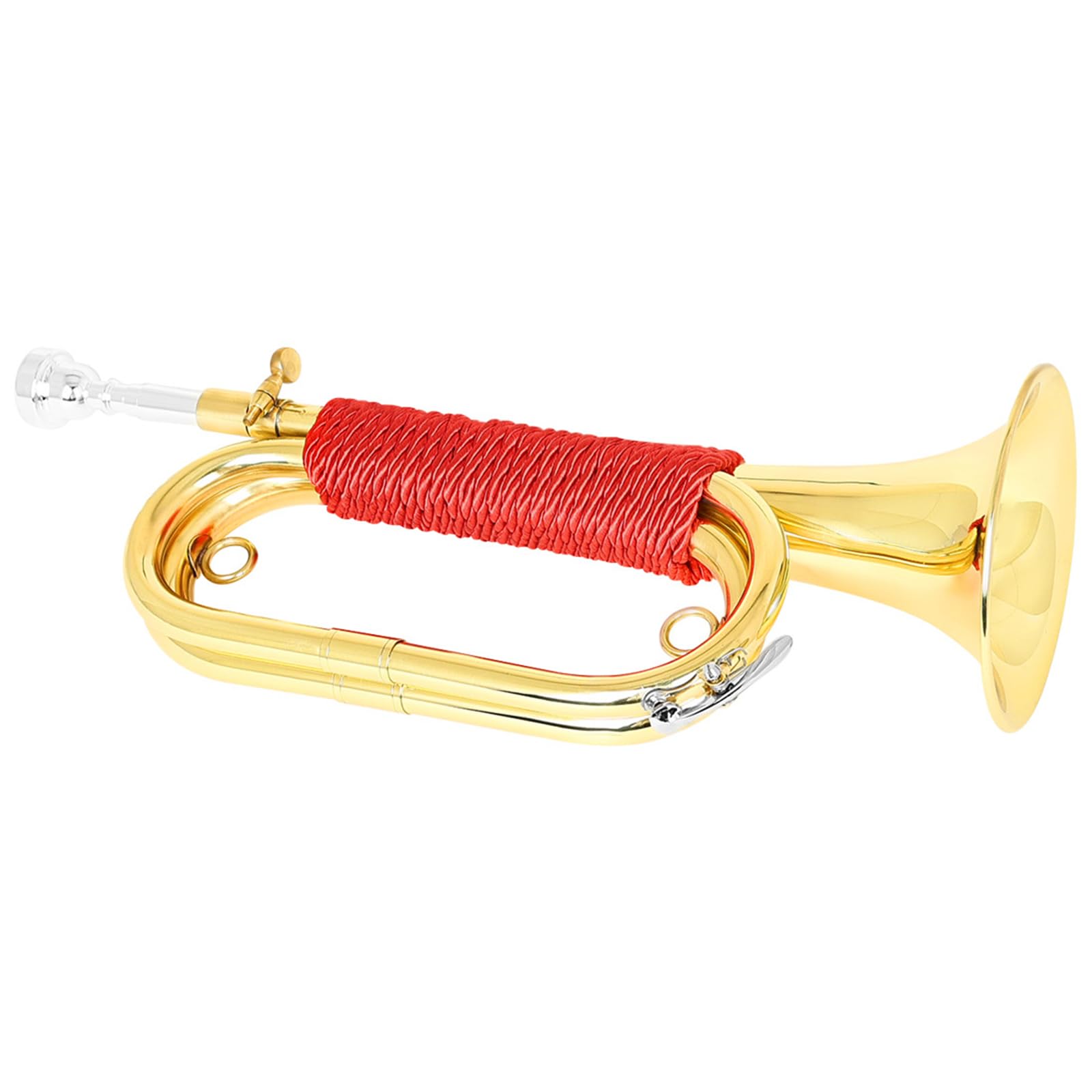 Trompeta de metal para caballería militar, portátil, trompeta de caballería, instrumento de latón para orquestas militares, bandas escolares, campamentos, instrumentos musicales