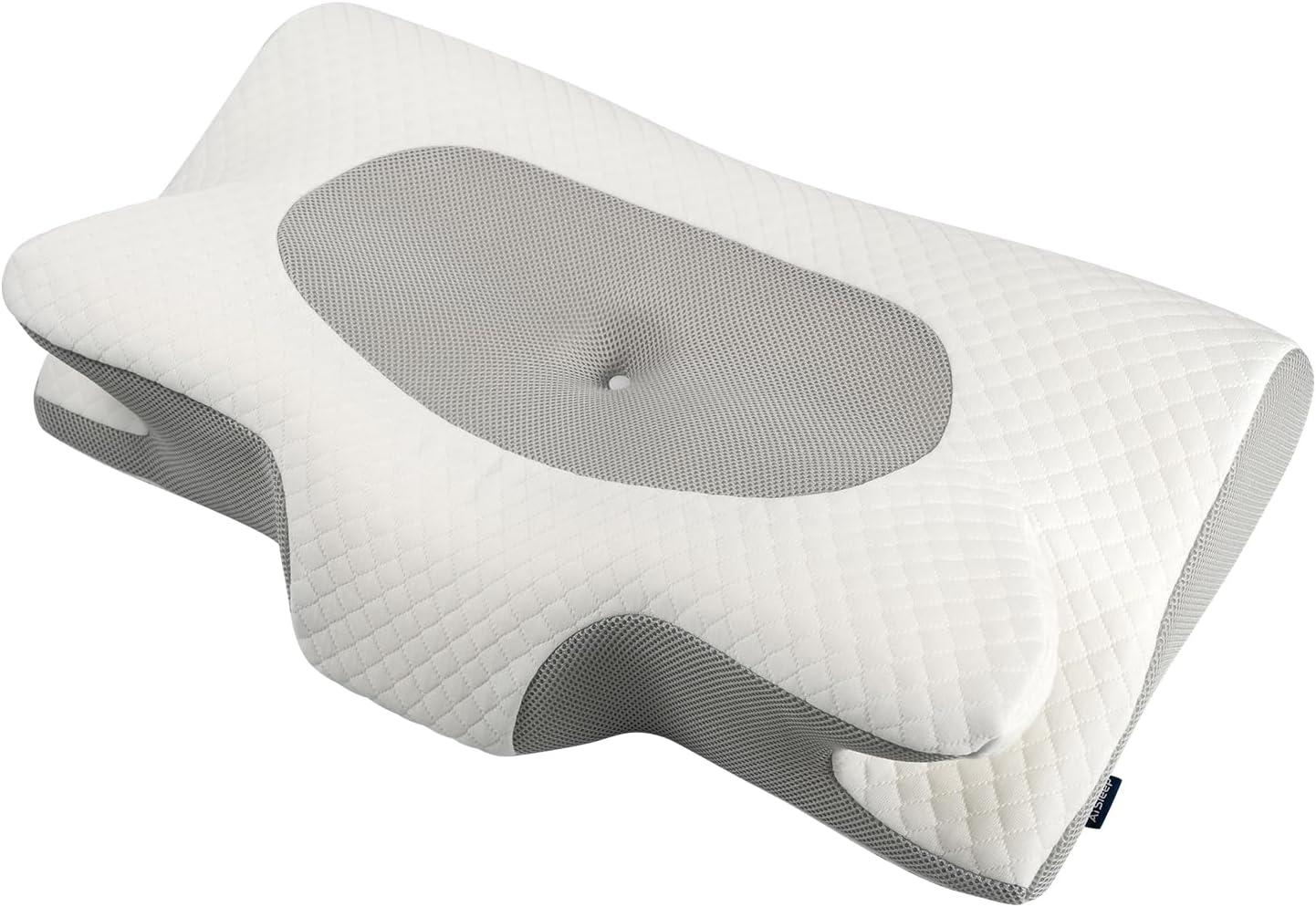 Cervical Neck Pillow for Sleeping, Memory Foam Pillow with 2 Different Side, Ergonomic Pillow for Side, Back, Stomach Sleepers with Breathable Pillowcase, Grey