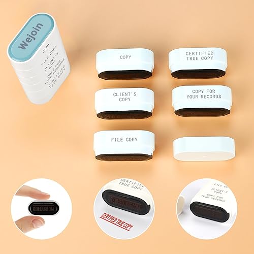 Miniatura 3 de Juego de sellos de copia de oficina, todos los sellos de goma de goma: copia/copia de archivo/copia del cliente/copia verdadera certificada/copia