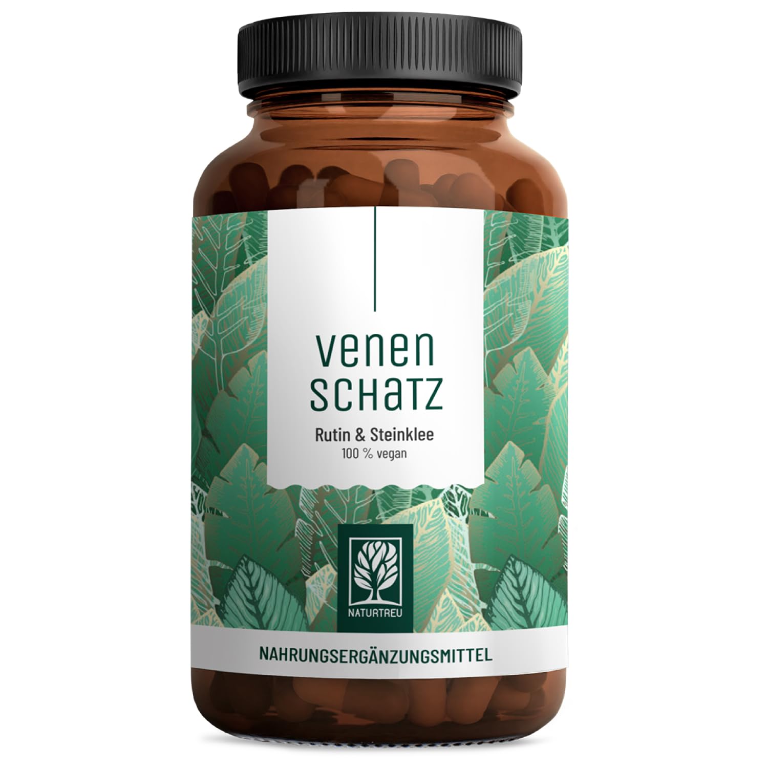 Rutin Steinklee Komplex 120 Kapseln - 500mg Rutin hochdosiert & 394mg Steinklee - Pflanzliche Alternative zu Venenkapseln Venentabletten - Vegan - Venenschatz von NATURTREU