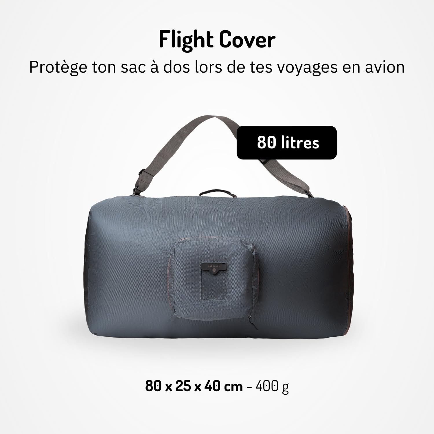 NORDKAMM – Housse de Sac à Dos pour Avion, 80l et 150l, Flight Cover, Noir