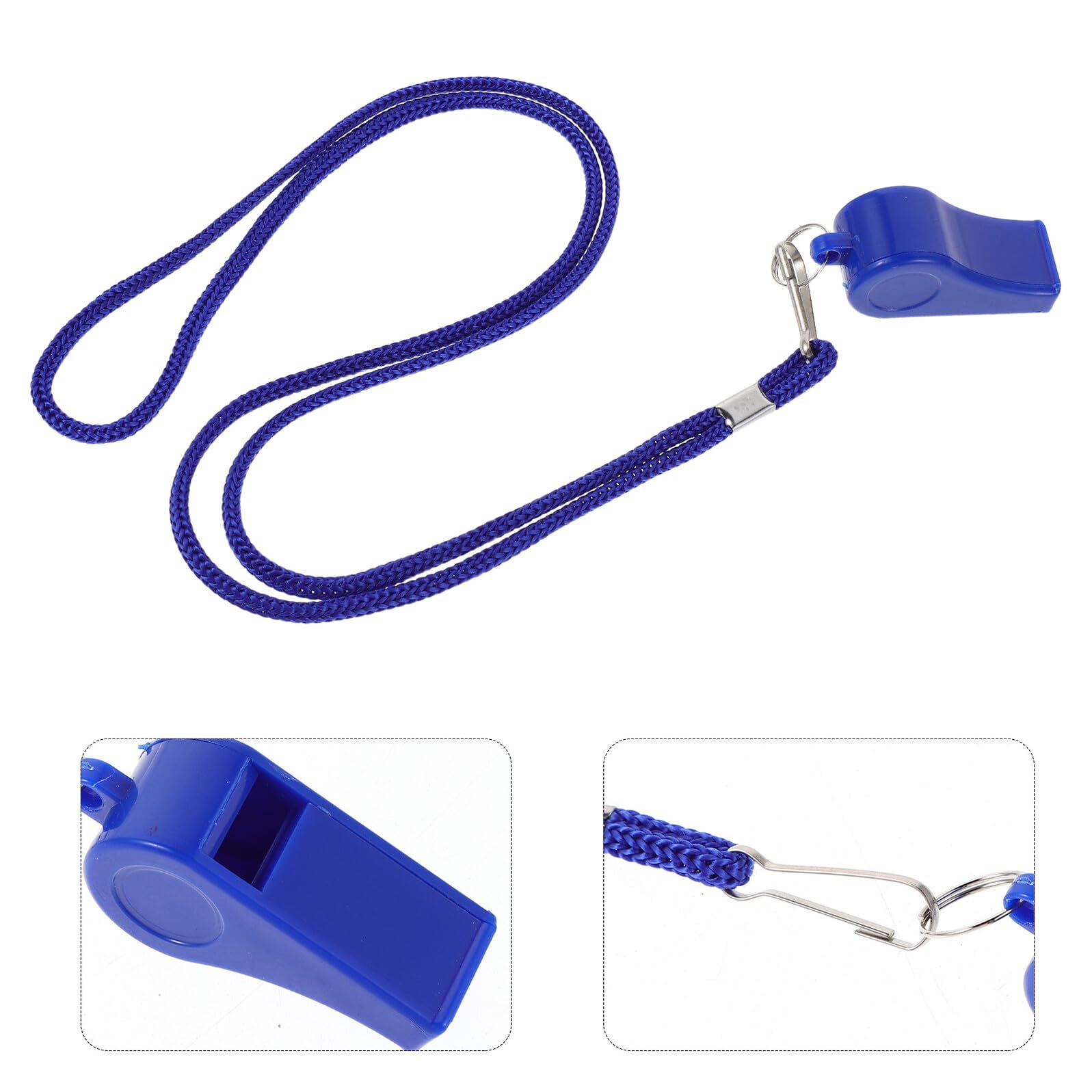 ifundom 36 Pezzi Fischietti Plastica Resistenti con Laccetto Blu Suono Forte per Sicurezza Campeggio Escursionismo Calcio e attività Outdoor