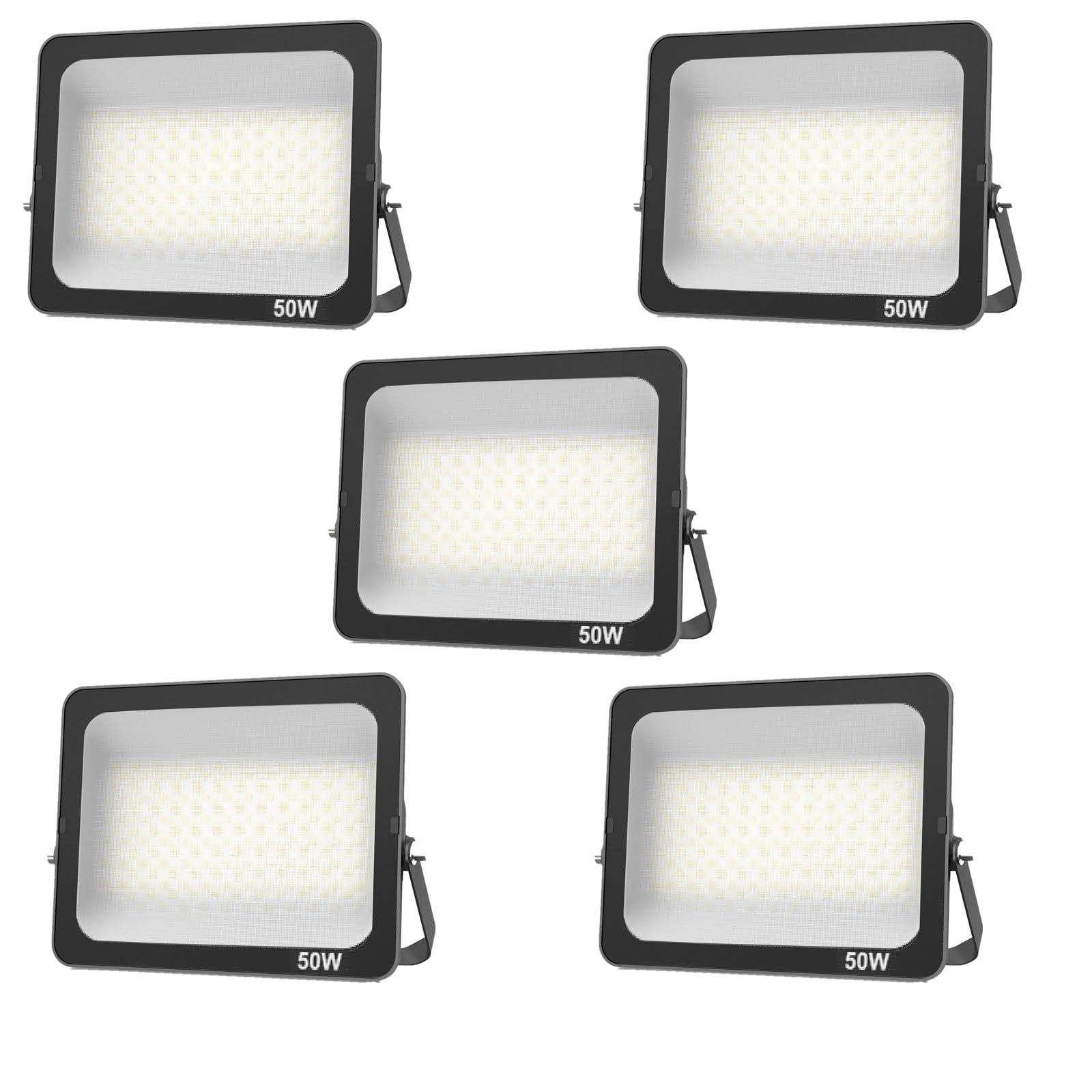 JBdusn 50W LED Floodlight Outdoor 5pcs, LED Security Lights 6500K Daylight, IP66 Waterproof Super Bright LED Spot Lights with Wove Glass for Garden, Yard, Garages, Warehouse, Patio, Billboard — image 1