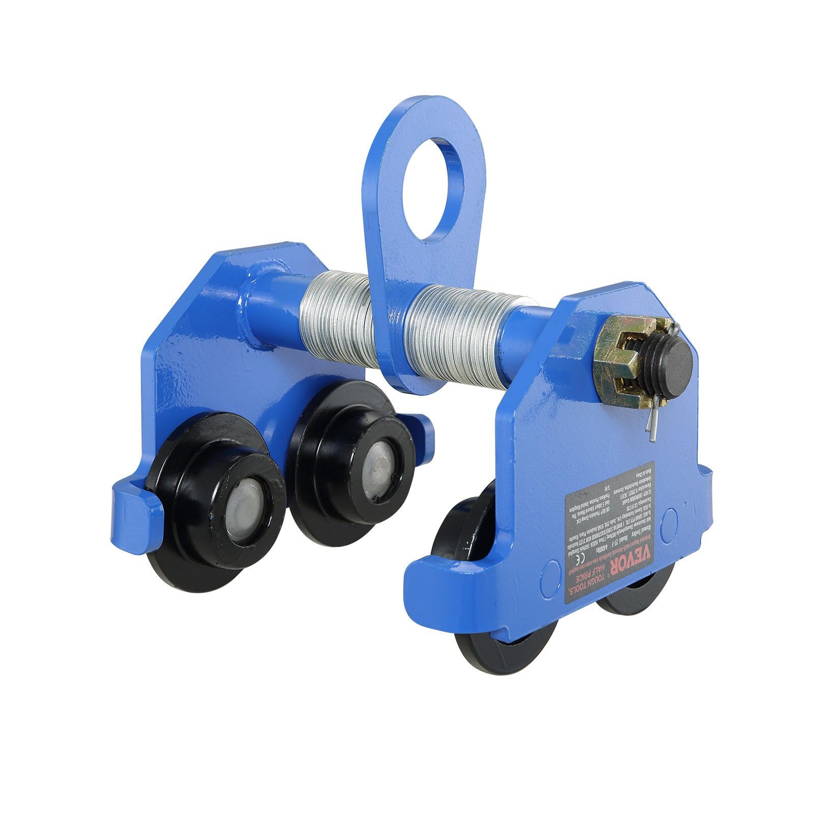 Manual Trolley, 6600 lbs/3 Ton Load Capacity, Push Beam Trolley with Dual Wheels, Adjustable for I-Beam Flange Width 2.5