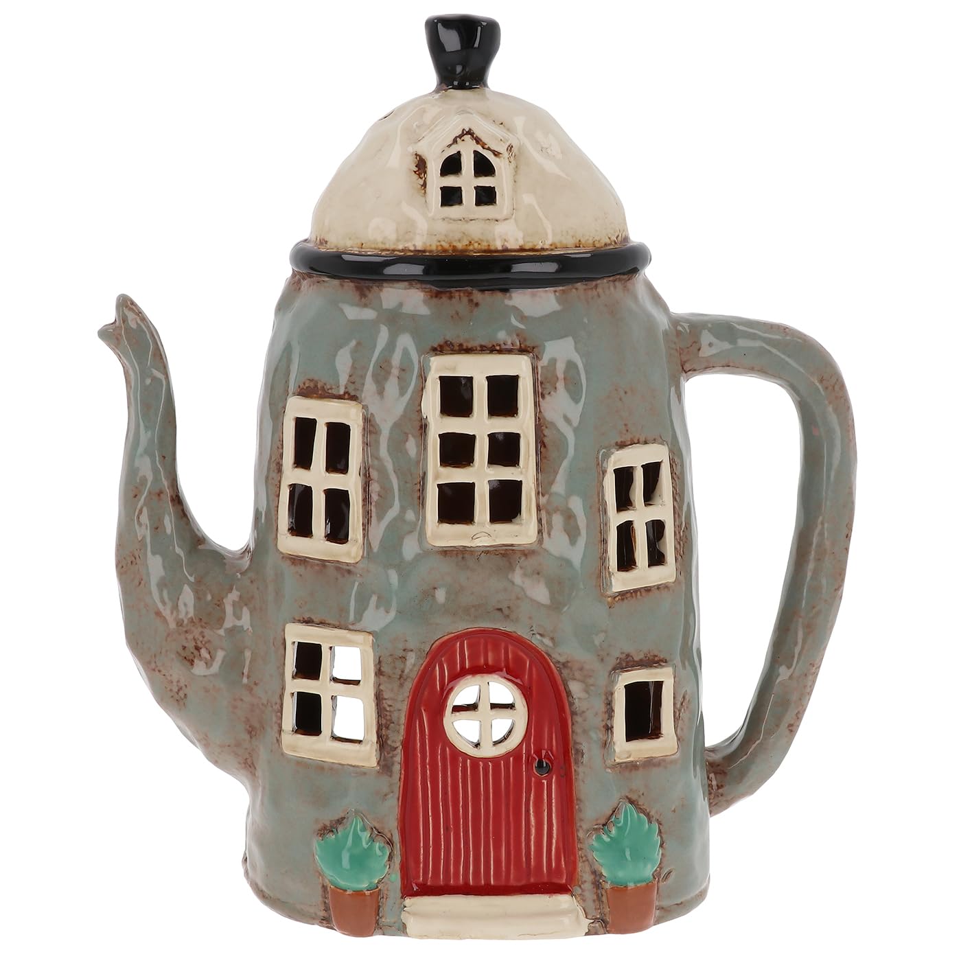 Shudehill Giftware Grey Village Pottery Large Teapot Tealight