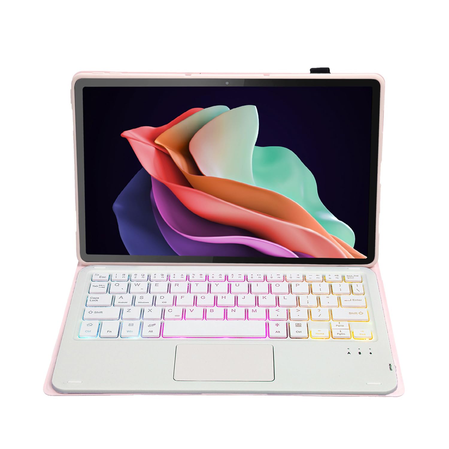 Etui z klawiaturą do HUAWEI Matepad Air 11.5" 2023, 7 kolorów podświetlenia, Odłączana Klawiatura Bezprzewodowa z Inteligentnym Touchpadem,Pink