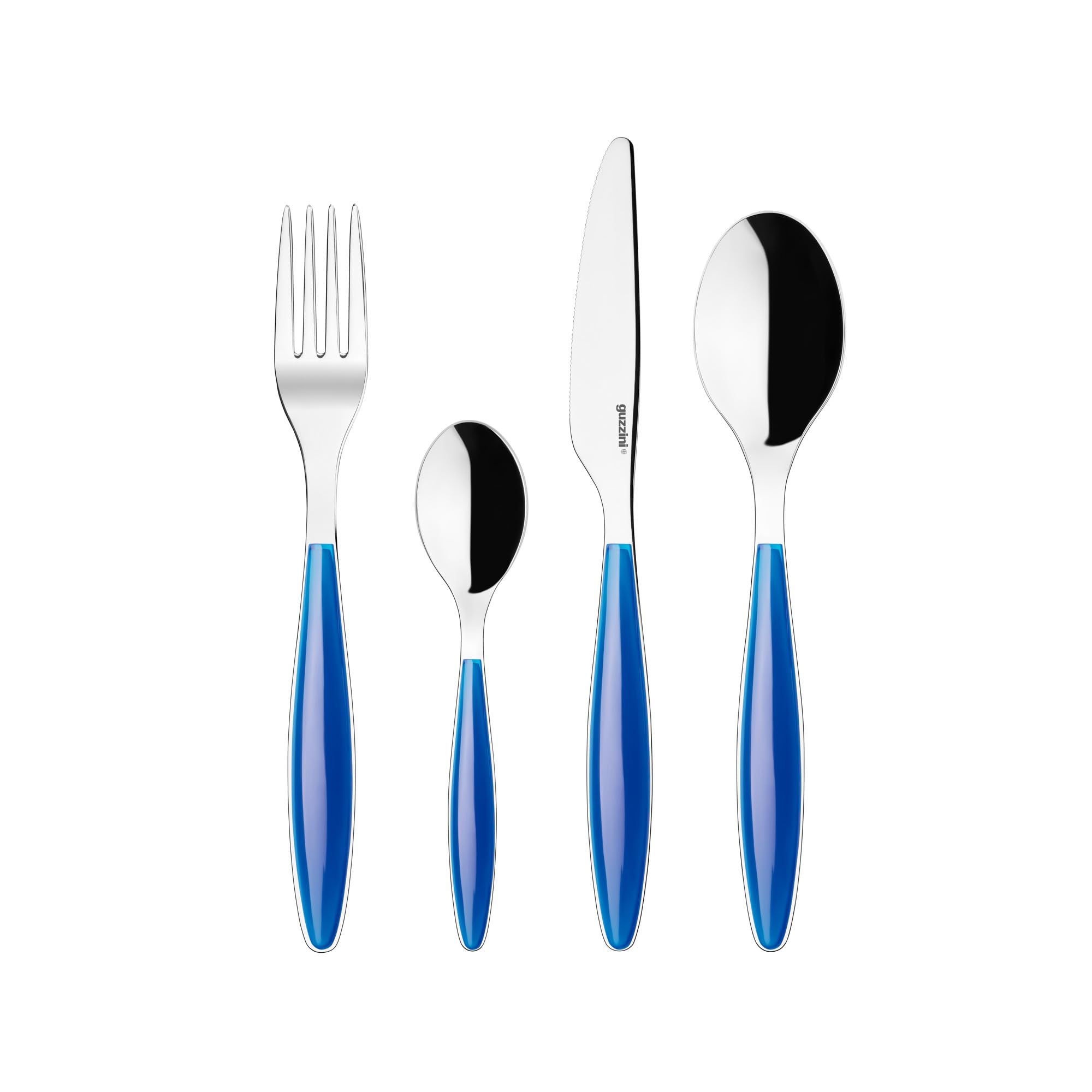 Guzzini - Feeling, 24-Teiliges Besteckset - Mediterranen Blau, 15,8 x 7,5 x h25,5 cm - 23000076