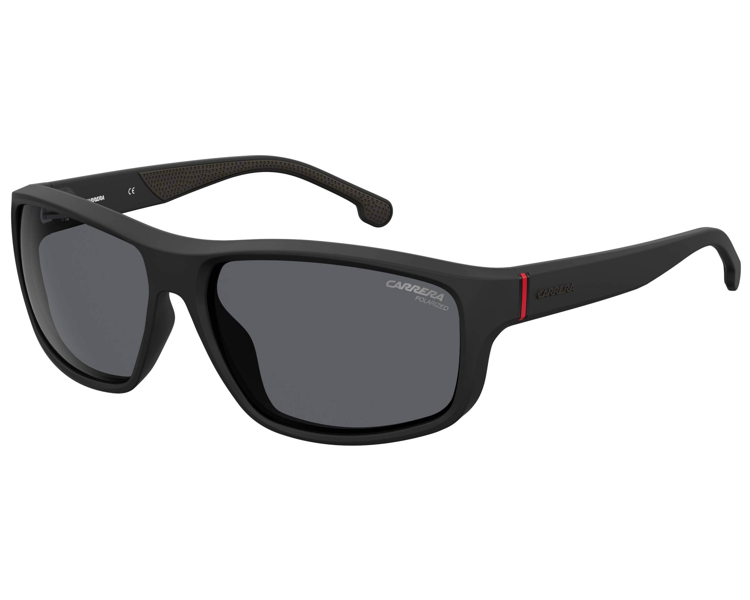 Carrera Men's 8038/S Rectangular Sunglasses, Black/Polarized Gray, 61mm, 15mm