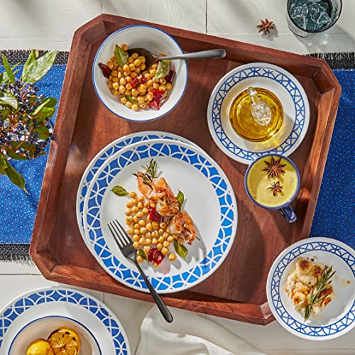 Image of Corelle Vitrelle Glass Dinnerware Set, Chip & Crack Resistant Triple Layer Glass, 4-PC Dinner Plates, Paloma