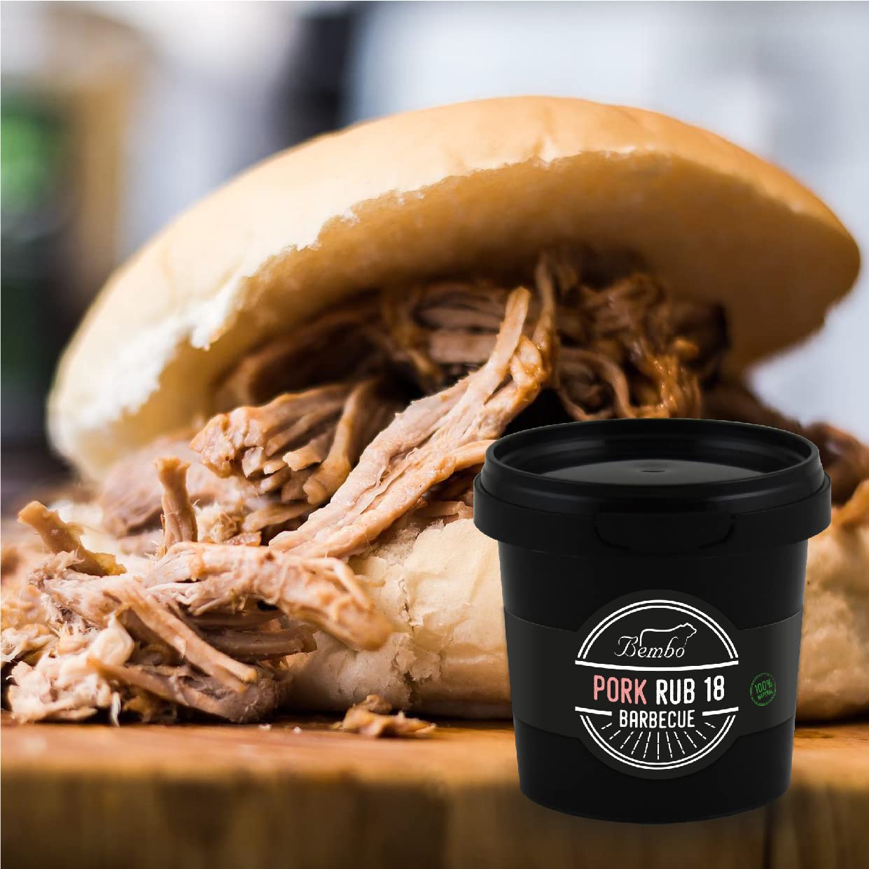 BEMBO BARBECUE - Pork - Rub BBQ - Mélanges D'épices Pour Barbecue - Bembo Spices & Rub - Made in Italy - 220g - 5