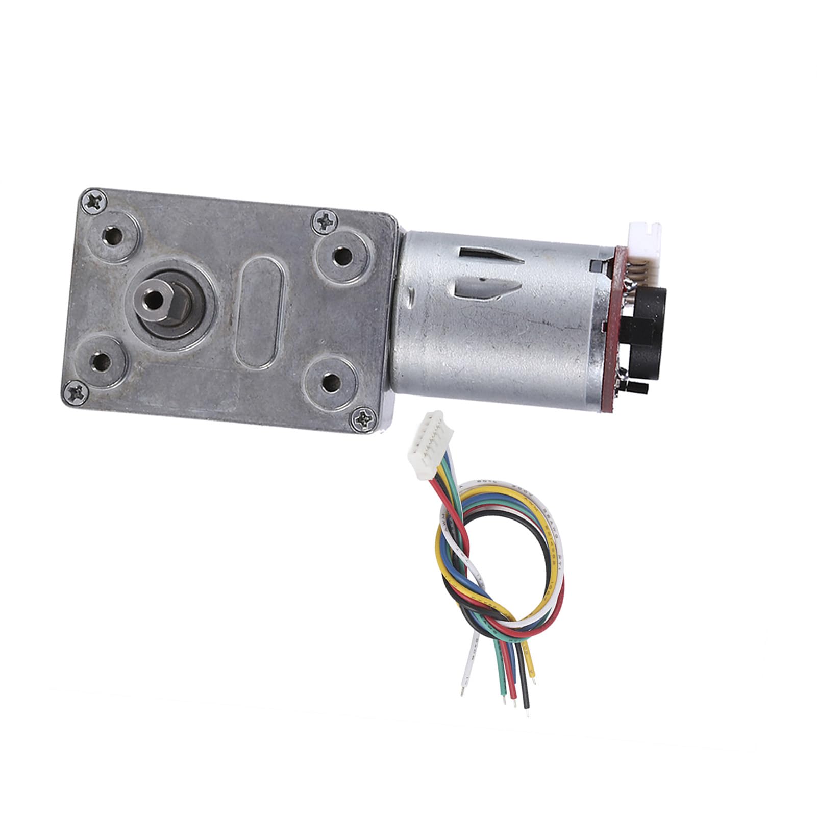 Motore Riduttore Encoder con Motoriduttore a Vite Senza Fine DC 12V Albero Verticale Autobloccante Robusto per Varie Dimensioni di Installazione (100 giri/min)