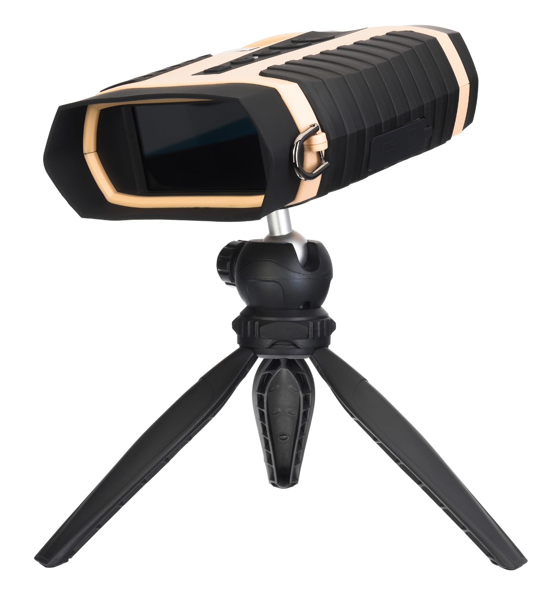 Levenhuk Atom DNB300 Prismáticos Digitales de Visión Diurna y Nocturna con Zoom 1-​8x, Iluminador Infrarrojo, Batería Recargable y Trípode de Sobremesa