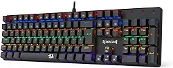 TECLADO MECÂNICO GAMER REDRAGON VALHEIM ILUMINAÇÃO RAINBOW PRETO SWITCH BROWN K608-R (PT-BROWN)