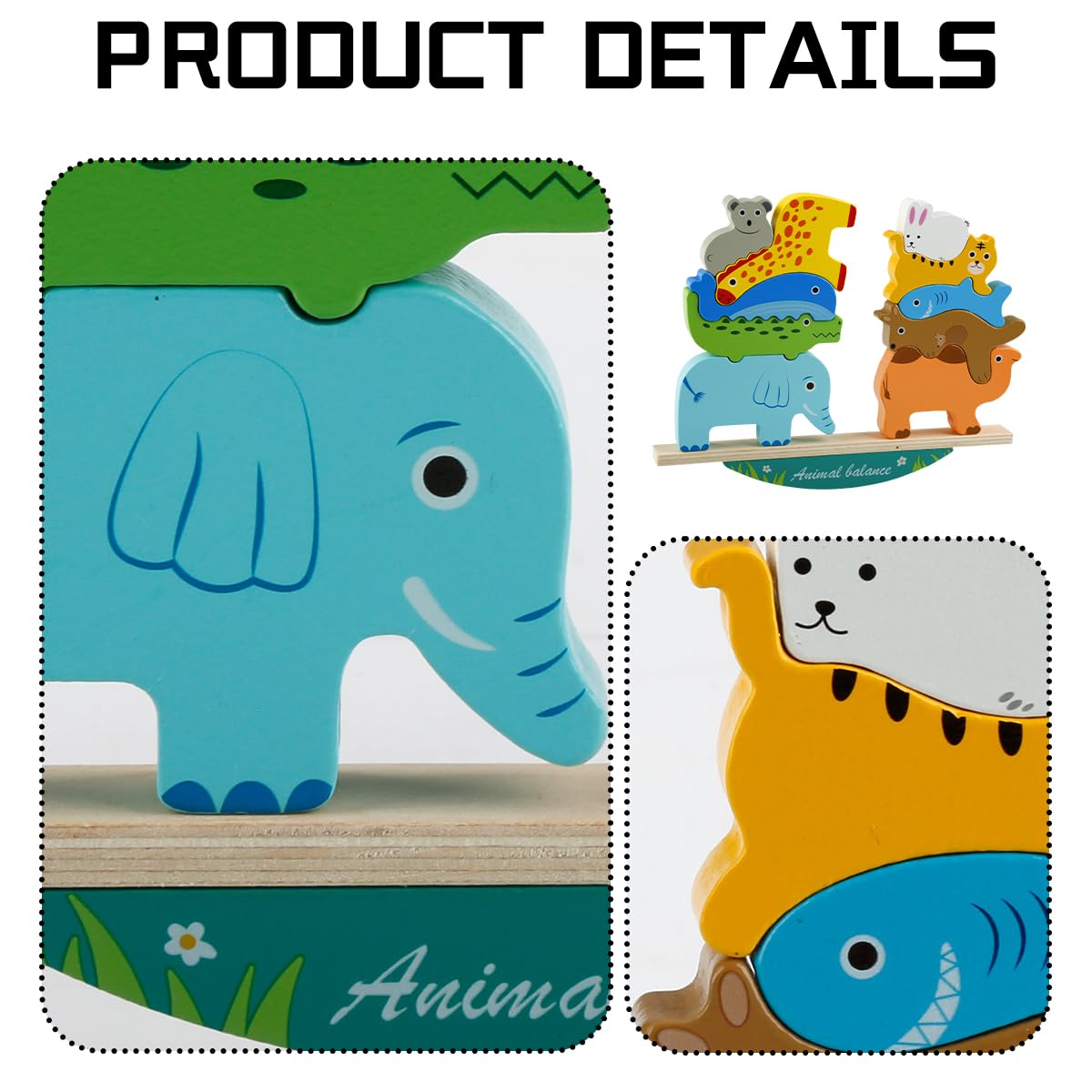 Lotsdonxia Wooden Animal Stacking Toy for Toddlers 1-4 Years - Image 3