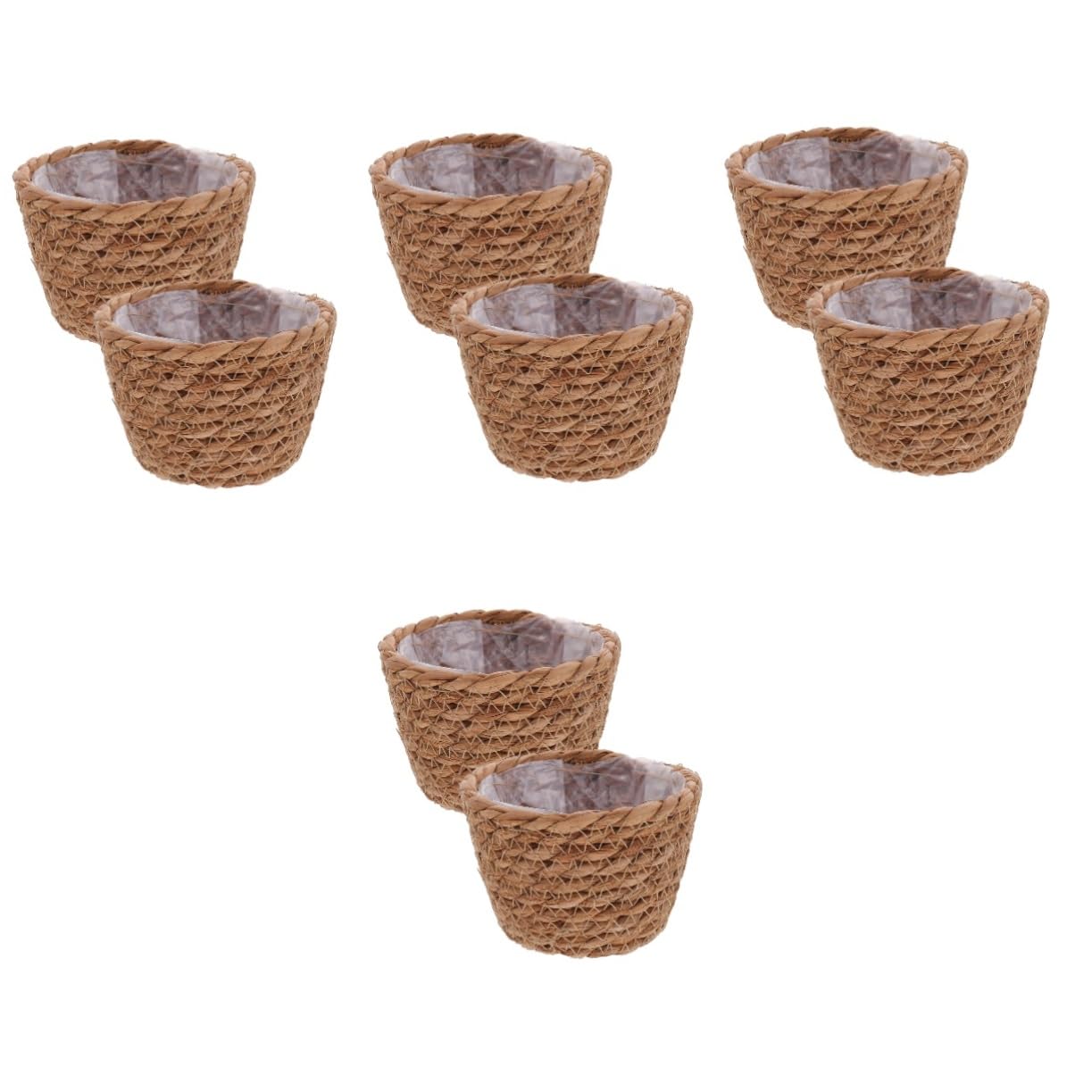 Kisangel 8 Stück Geflochtener Pflanzkorb Teiliges Übertopf Seegras für Blumen und Pflanzen Boho Stil Vielseitig für Innenbereiche Garten Hochzeit Dekorativer Zufällige Zufällige Farbe