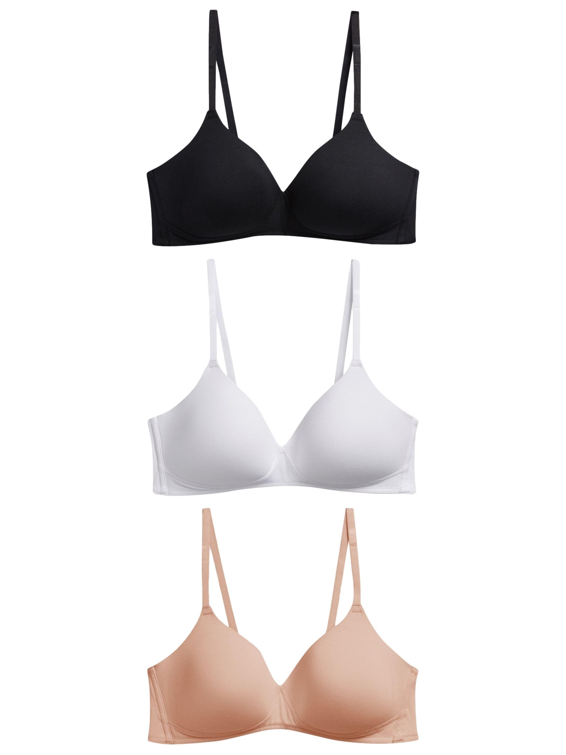 NEXT Mujeres Pack de 3 Sujetadores extracómodos sin aro y con Relleno en Mezcla de algodón