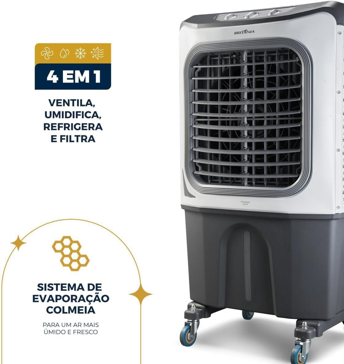 Climatizador de Ar 4 em 1 Britânia BCL70 70 Litros Branco 220V