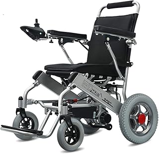 YQ WHJB Portátil Motorizado Silla De Ruedas Eléctrica,Plegable Ligero Dual Motor Intemperie Silla De Ruedas Viaje Seguro A