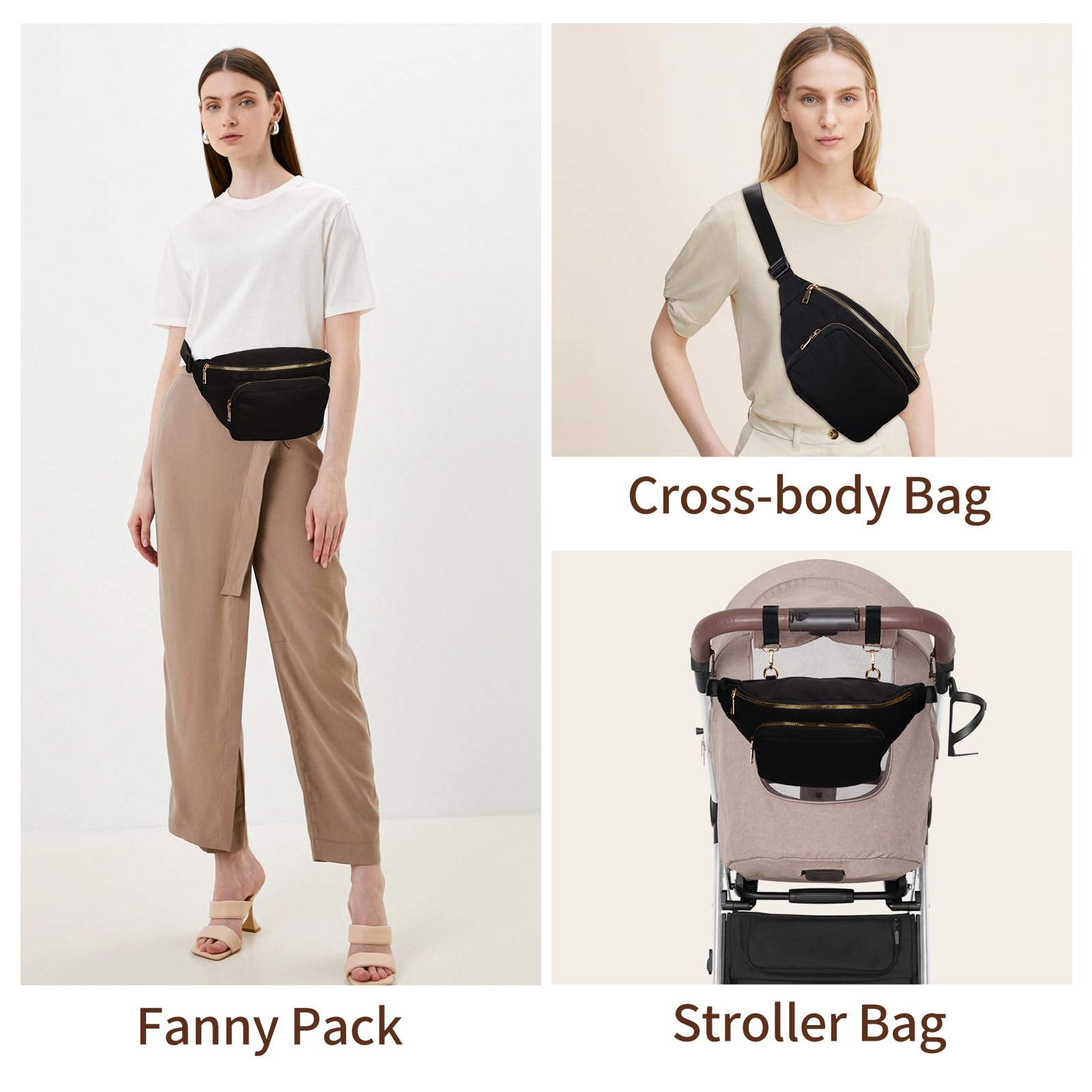 Piccola borsa per pannolini con fasciatoio portatile, borsa a tracolla per pannolini con tasca per salviette, nero, Medium, Zaini Tote