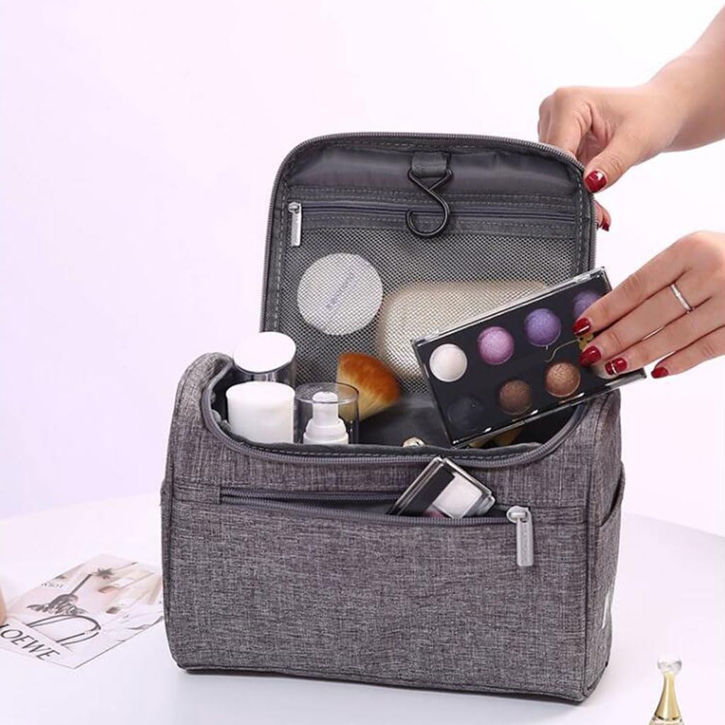 Conveniente Neceser de Gran Capacidad, Organizador de Viaje de Tela, Neceser de cosméticos, Neceser de Lavado portátil con Gancho Práctico