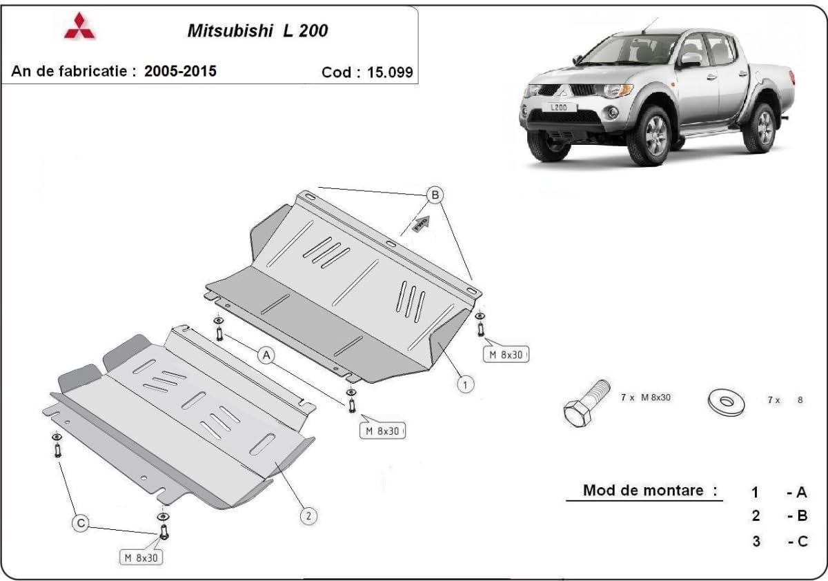 Protezione motore e radiatore in metallo compatibile con Mitsubishi L 200