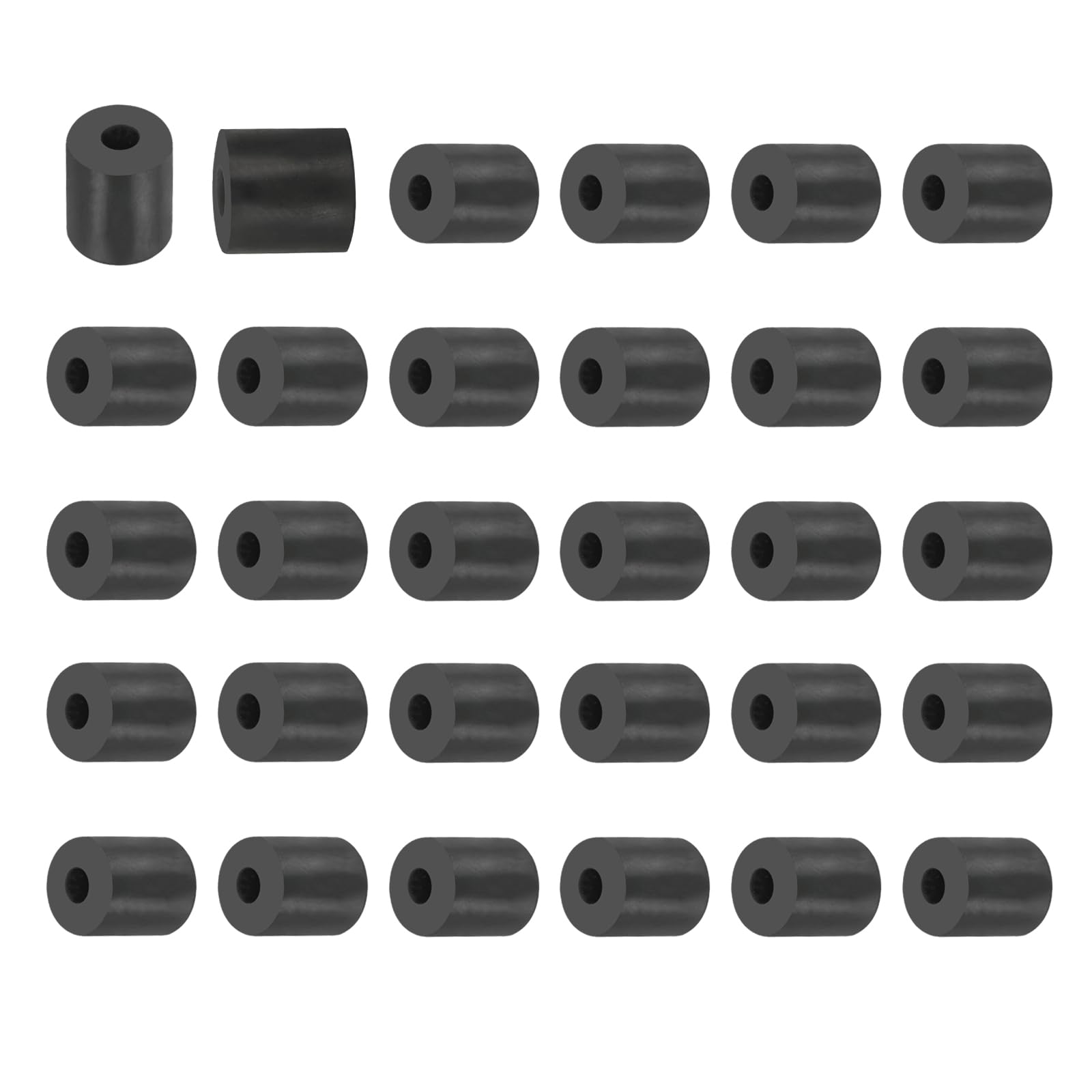 PATIKIL Multi Purpose Rubber Spacer, 30Pcs 3mm ID x 10mm OD x 10mm T Neoprene Round Anti-Vibration Isolation Pads Isolator Rubber Bushings Spacer Washer for HVAC Bolts Car Accessories