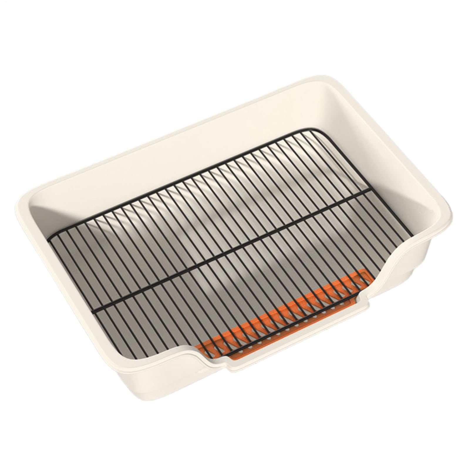 Arenero Grande para Gatos - Rejilla de Acero Inoxidable Extraíble para Inodoro de Entrenamiento | Baño para Perros con Recipiente | para Mascotas en Interiores Exteriores Casas Apartamentos Hogares y