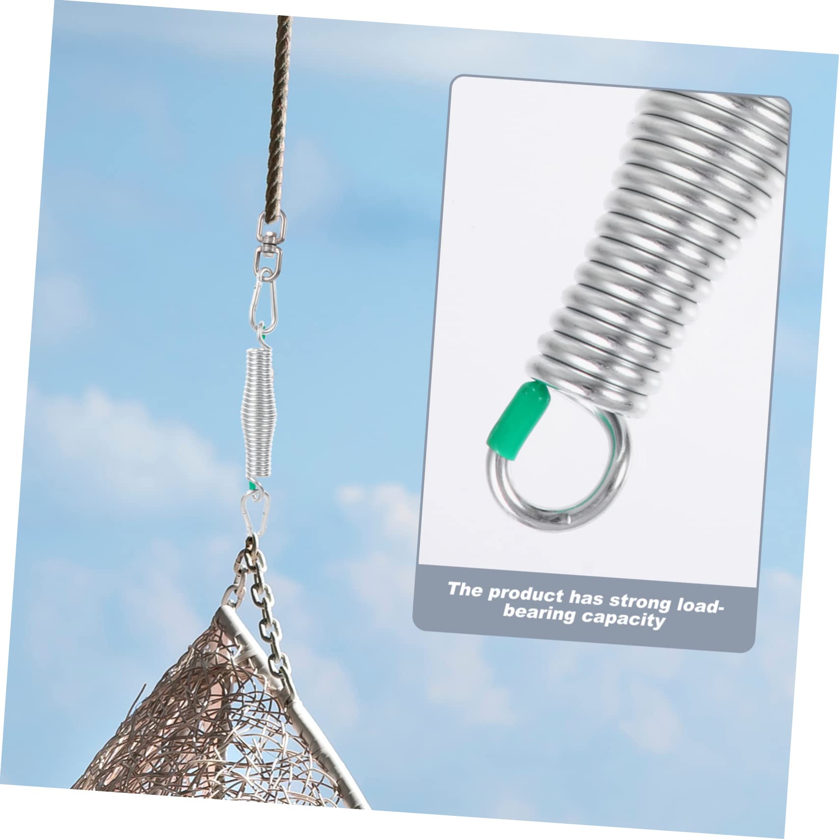 Levemolo Rotating Swivel Hook Heavy-Duty Swing Spring Porch Swing Accessories Hammock Spring Stainless Steel Easy Setup