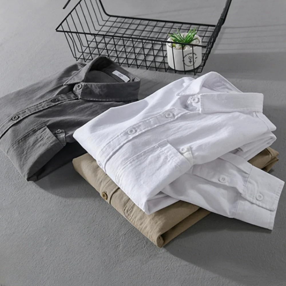 Men's Long Sleeve Shirts Men Spring Autumn Shirt Solid Tops for Men