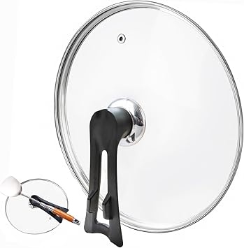 Glass Lid For Pots, Pans and Skillets, Round Tempered Clear Glass Cover Replacement with Steam Vent, Heat Resistant Handle, 11, 12, 12.5, 13.5 And 14,14 Inch Fit Inner dia 14.1-14.5