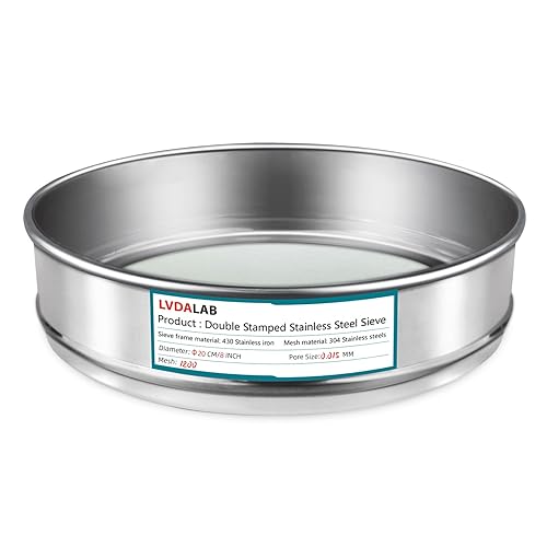 Miniatura 25 de Tamiz de Malla de Acero Inoxidable 304, Tamiz de Prueba de 10 Mallas (2mm) de Abertura, Diámetro de 7.9 Pulgadas (20cm) Tamices Económicos de