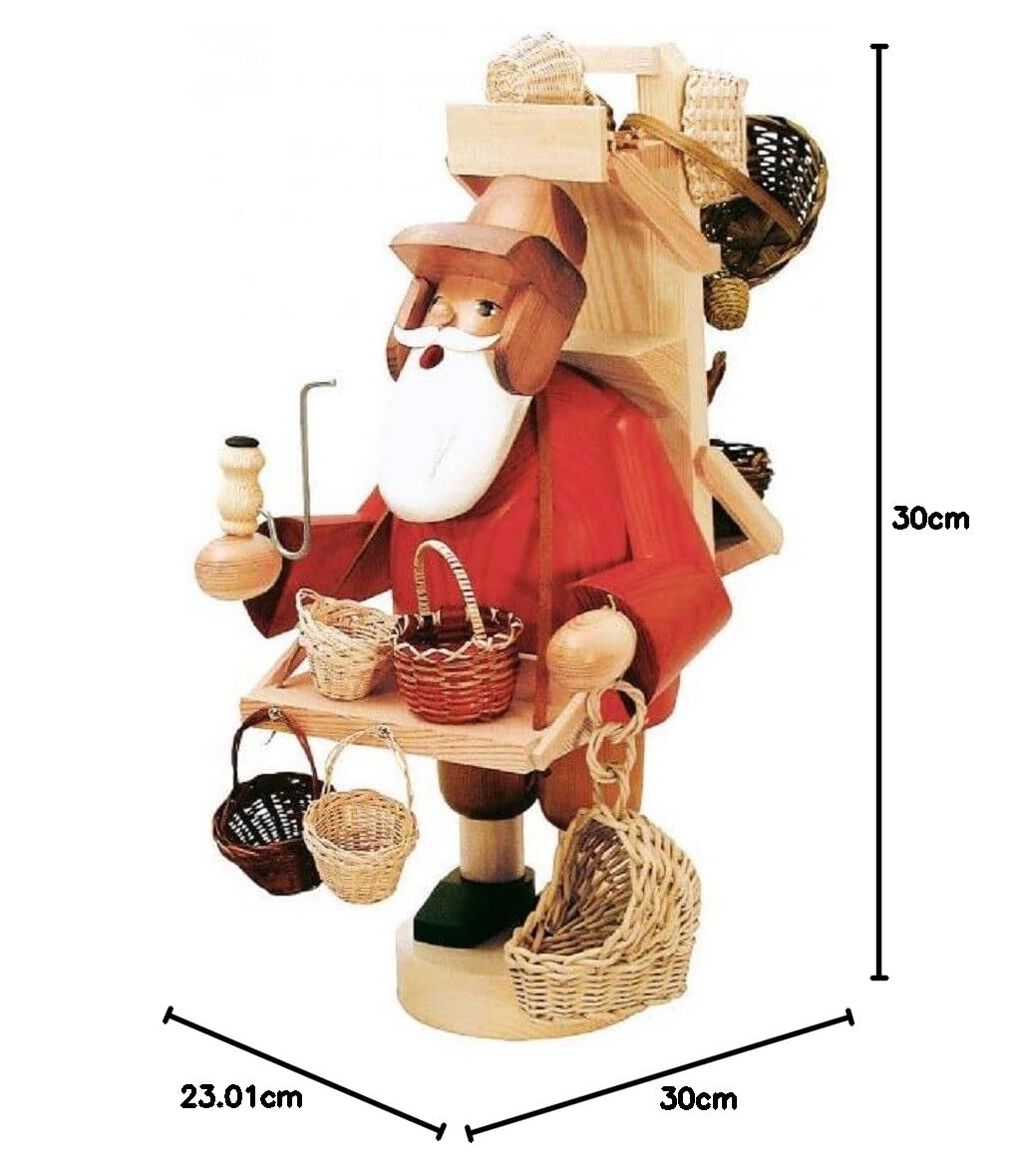 KWO Olbernhau 21069 Räuchermännchen Korbhändler, 23 cm