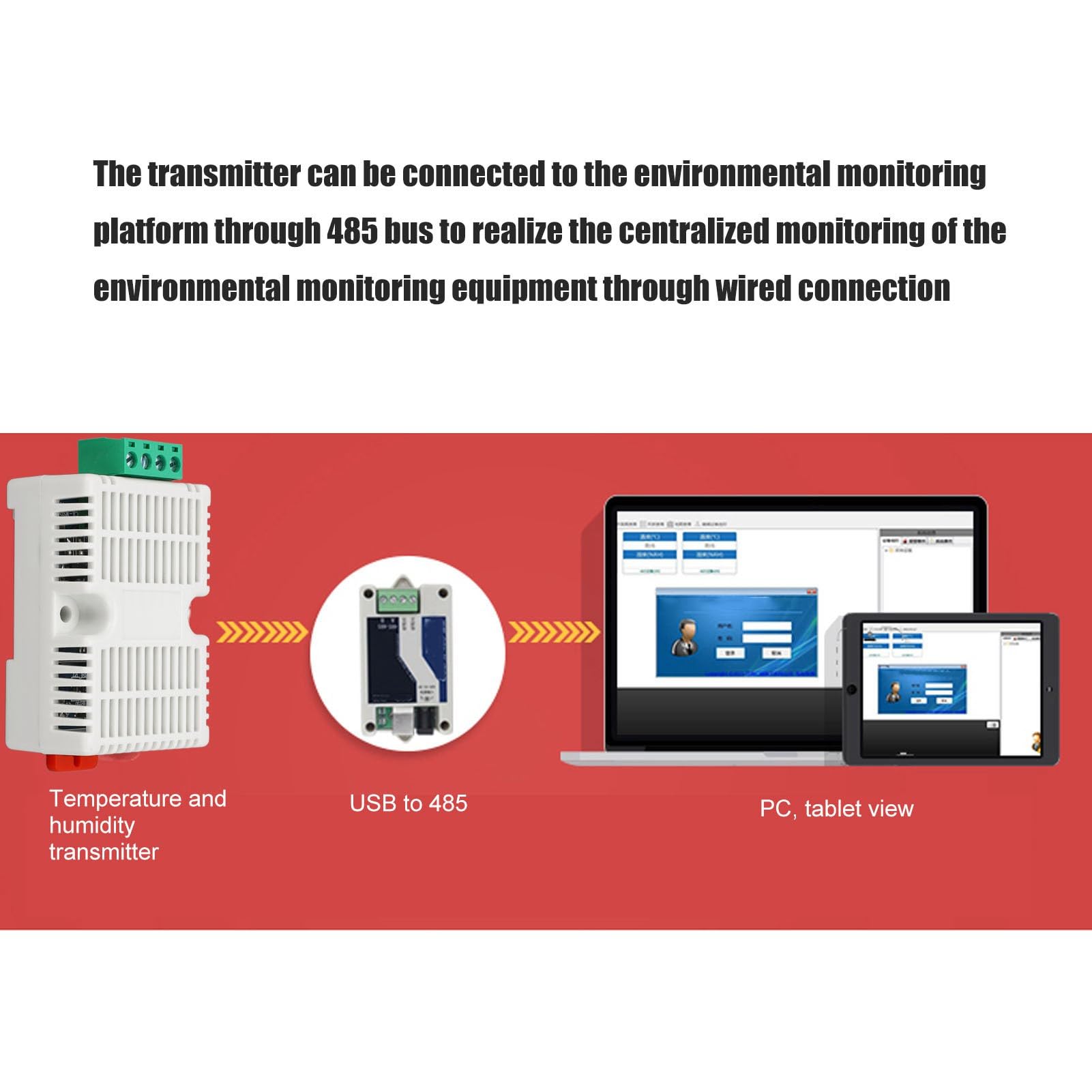 Temperature Humidity Transmitter RS485 Temperature Humidity Sensor Module DC12V